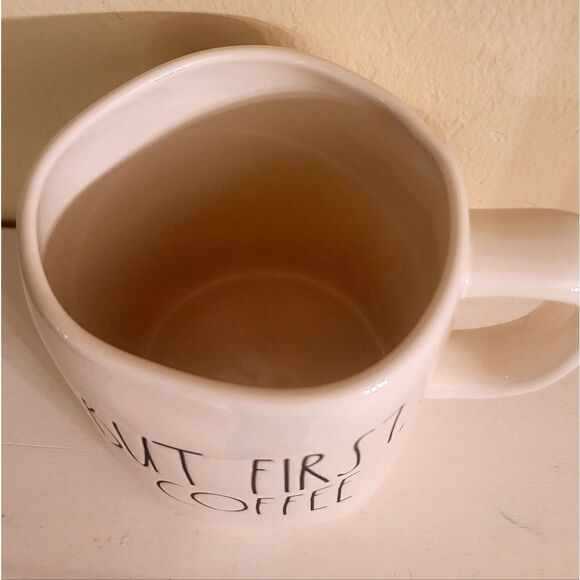 Rae Dunn  BUT FIRST COFFEE white coffee cup - Picture 10 of 12